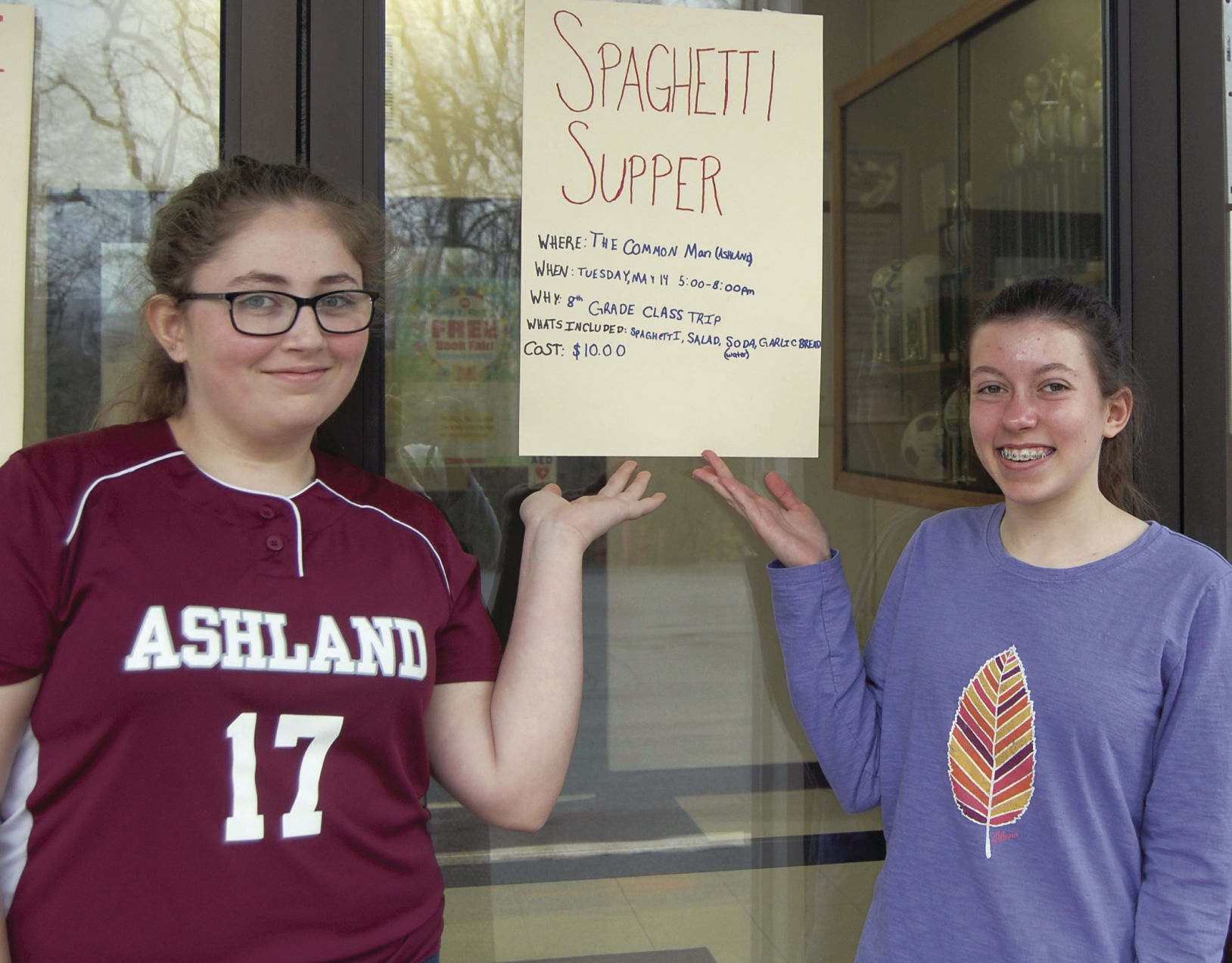 Spaghetti dinner fundraiser hosted by Ashland Elementary School eighth grade students